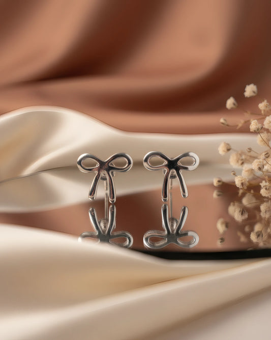 Graceful Bow Stud Earrings | 925 Sterling Silver