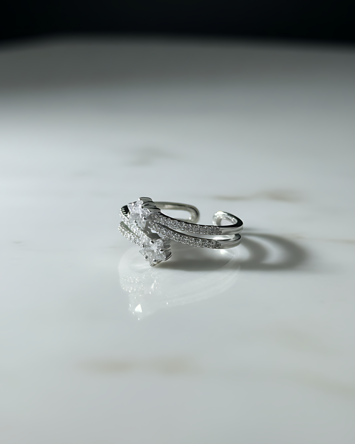 Stellar Twin Star Adjustable Ring