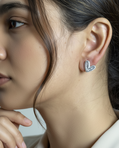 Love Frame Studs| 925 sterling silver earrings