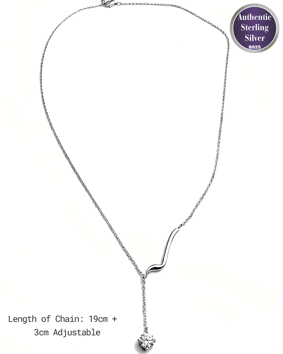 Sleek Wave Drop Pendant