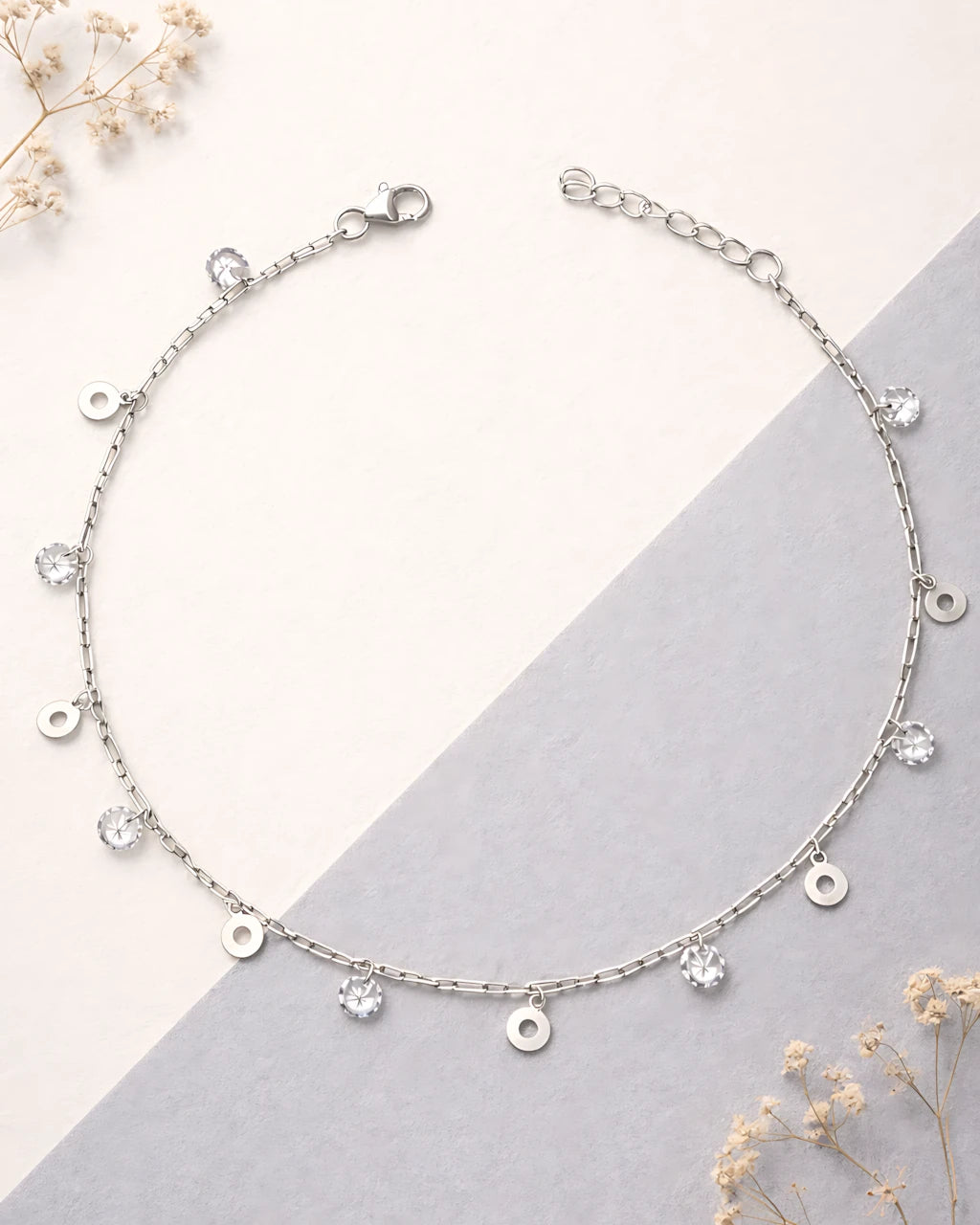 Gleaming Drops Single Anklet
