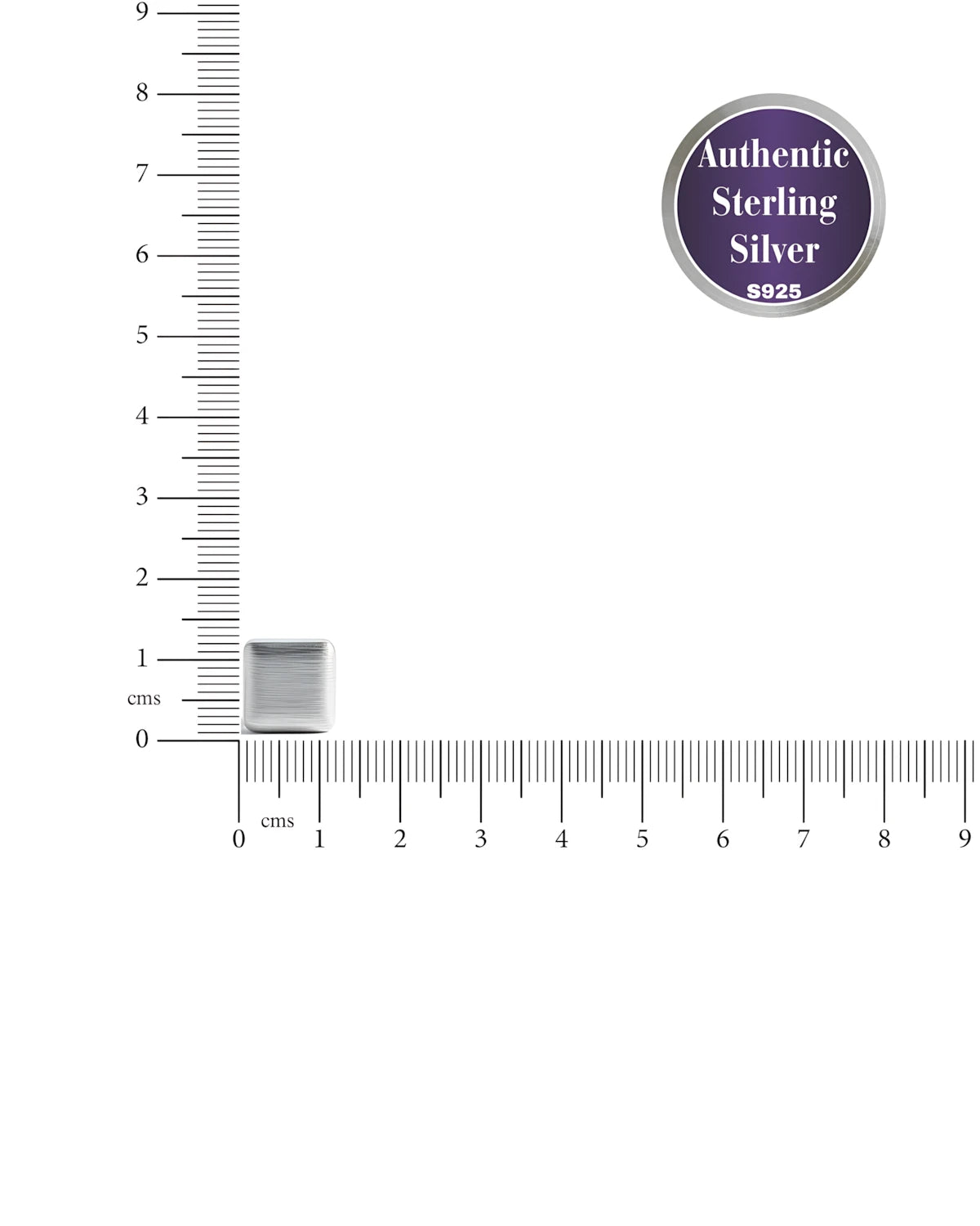 Linen Texture Studs | 925 Sterling Silver Brushed Square Earrings