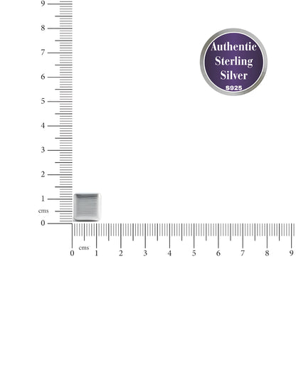 Linen Texture Studs | 925 Sterling Silver Brushed Square Earrings