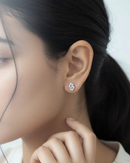Angular Allure Stud Earrings | 925 Sterling Silver