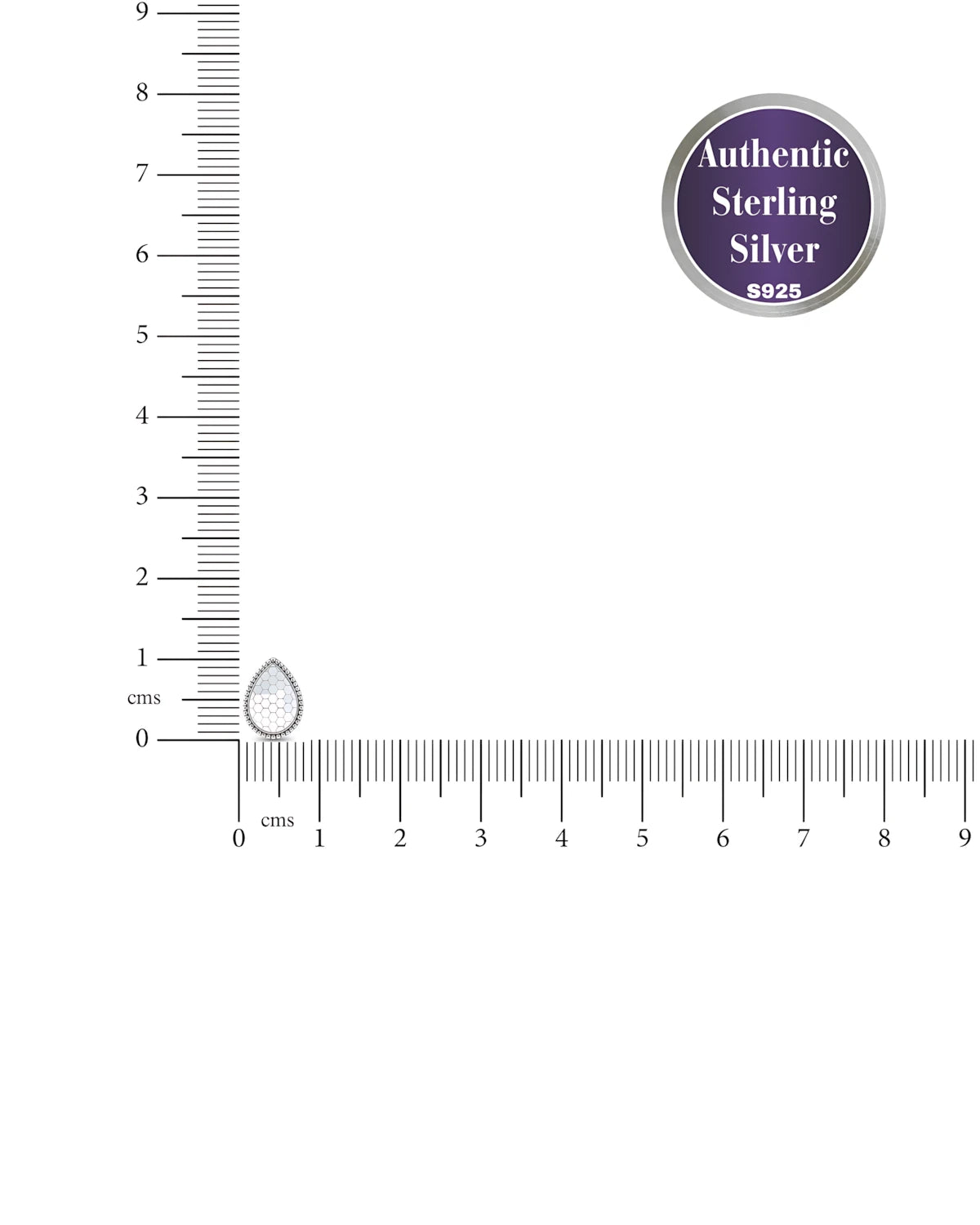 Honeycomb Teardrop Silver Earrings | 925 Sterling Silver Laser Engraved Studs