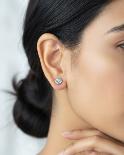 Moonlight Scale Studs | 925 Sterling Silver Earrings