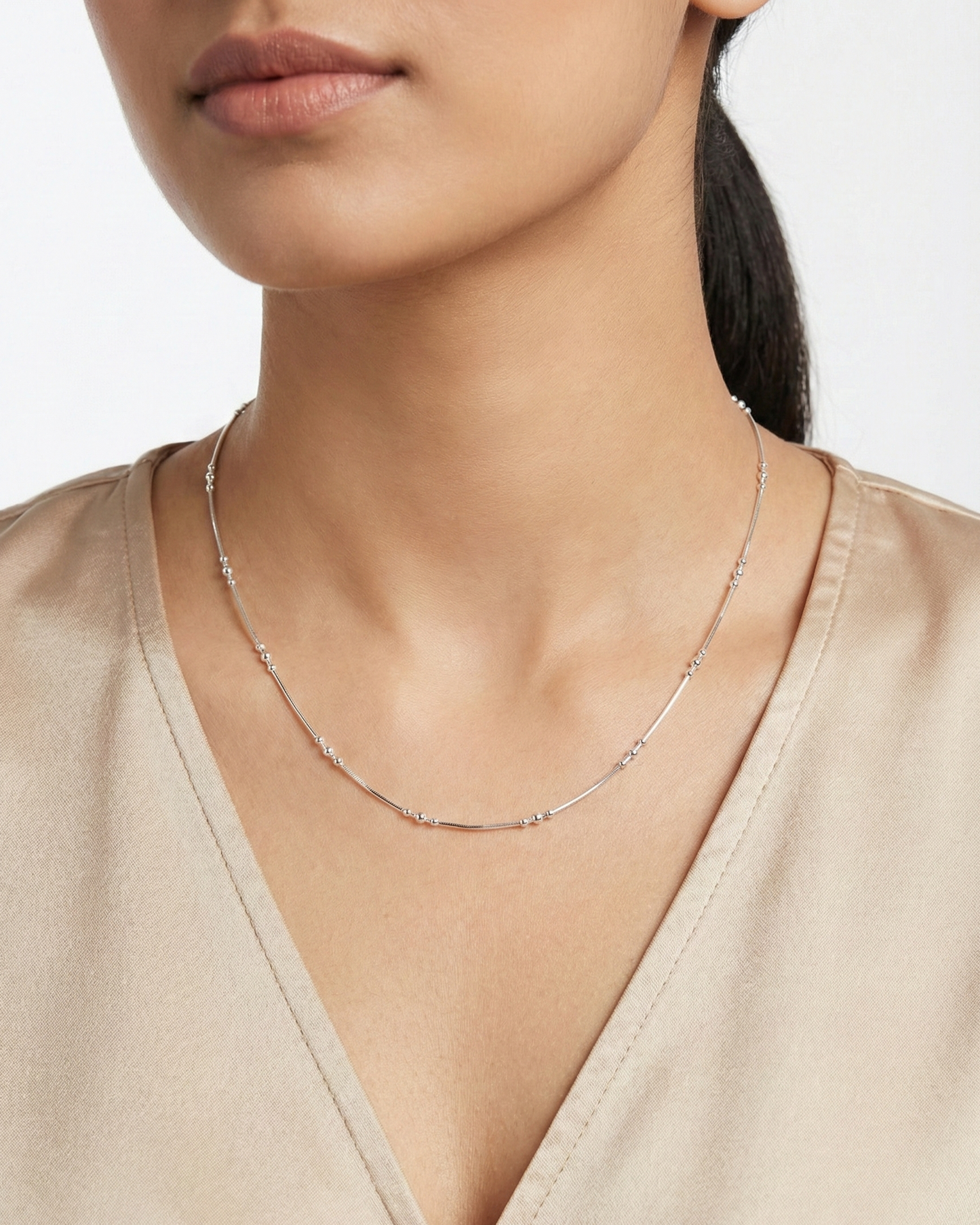 Sleek Beaded Snake Chain