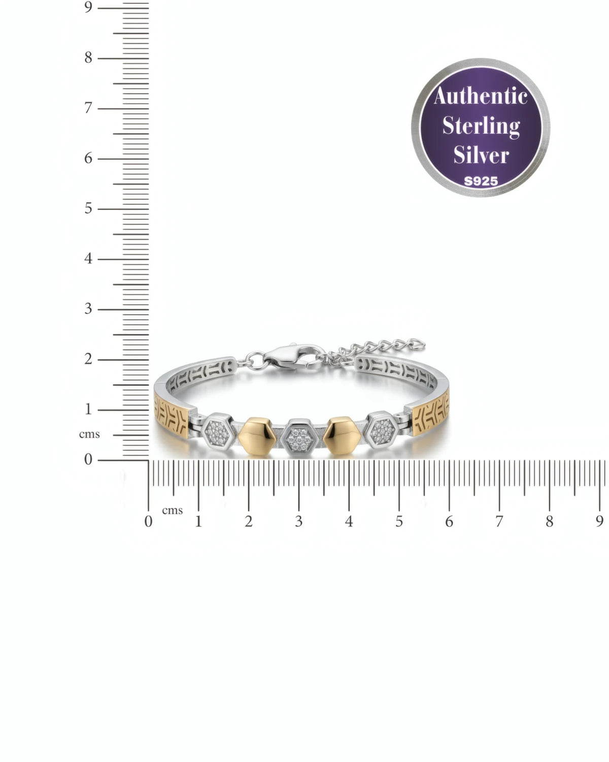 Dual Tone Hexagon Bracelet