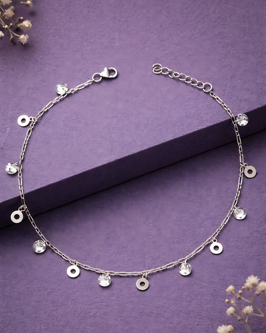 Gleaming Drops Single Anklet