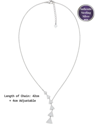 Geometric Crystal Triangle Drop Chain Necklace