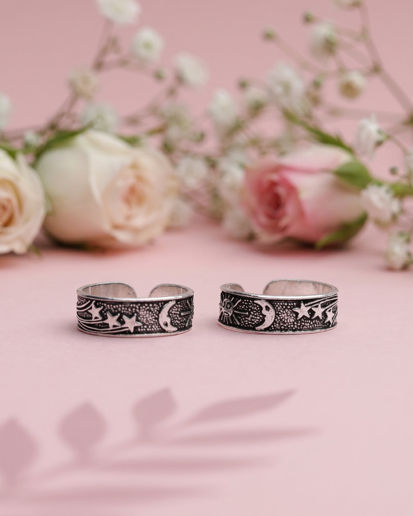 Antique Radiance Engraved Toe Rings