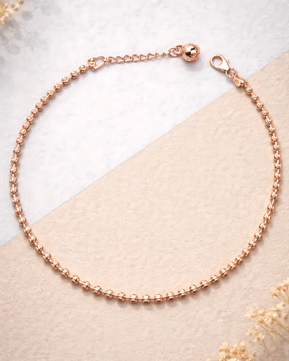 Textured Bead Single Anklet