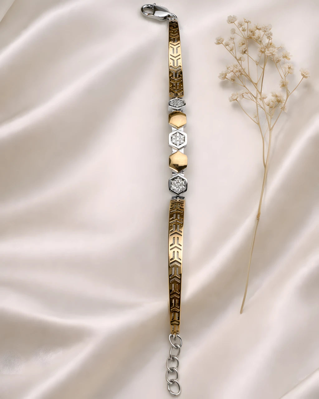 Dual Tone Hexagon Bracelet