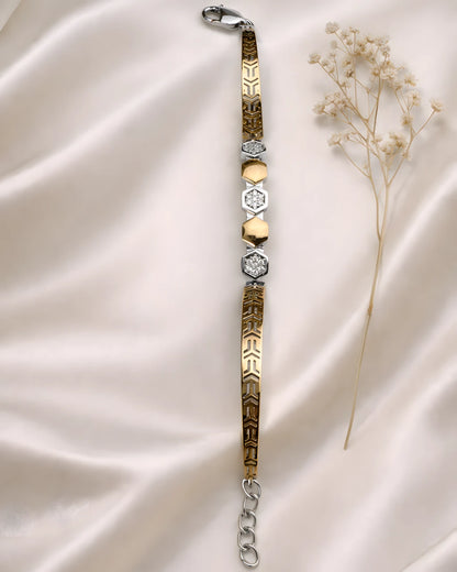 Dual Tone Hexagon Bracelet