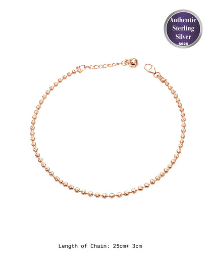 Textured Bead Single Anklet