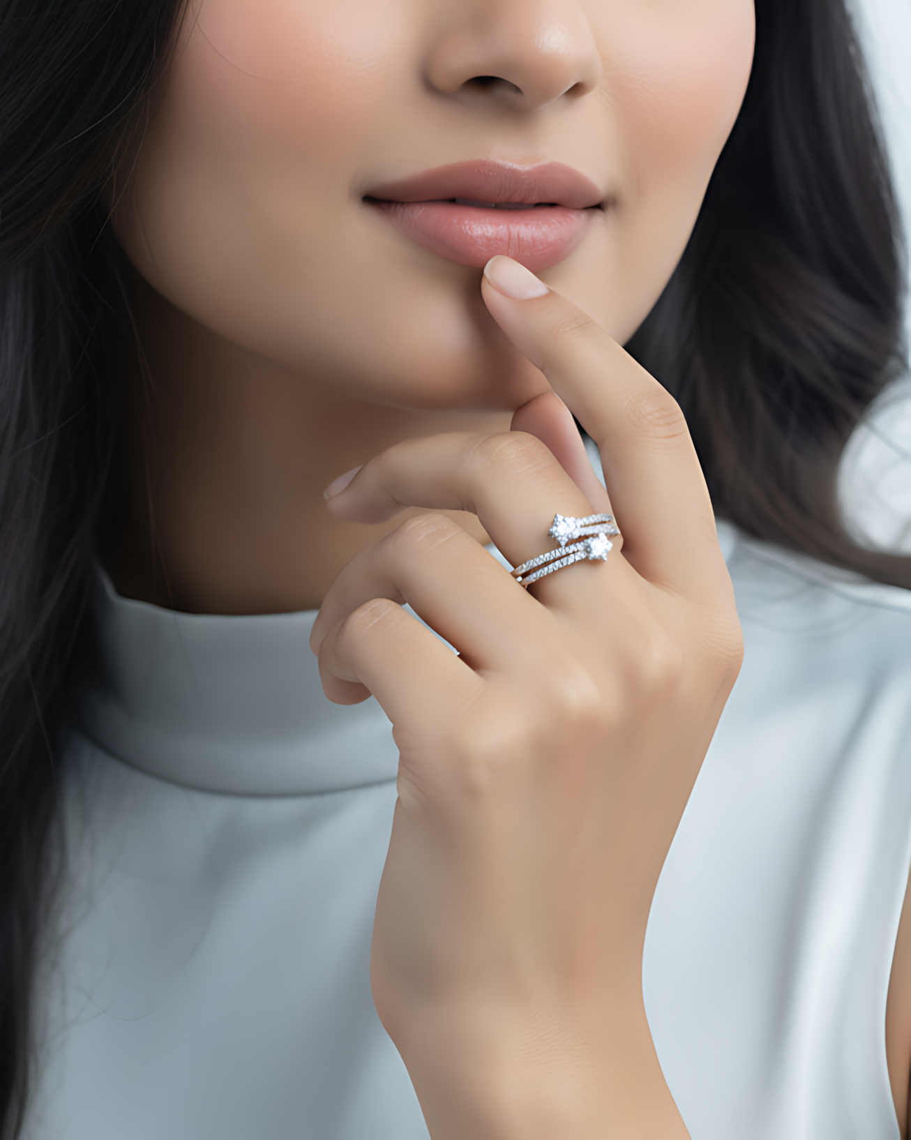 Stellar Twin Star Adjustable Ring