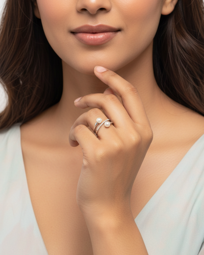 Pearl Duo Wrap Ring