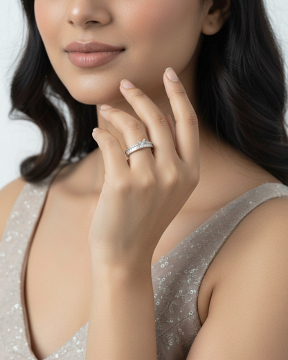 Diamond Elegance Adjustable Ring